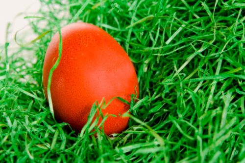 Uova di Pasqua colorate con ingredienti naturali
