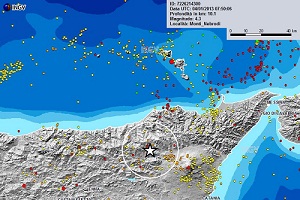Sicilia, terremoto di magnitudo 4.3 vicino Catania e Messina