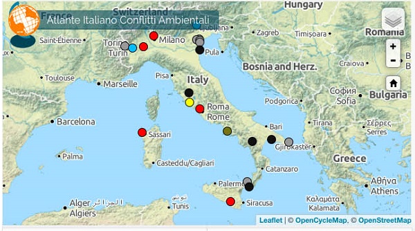 atlante conflitti ambientali italia